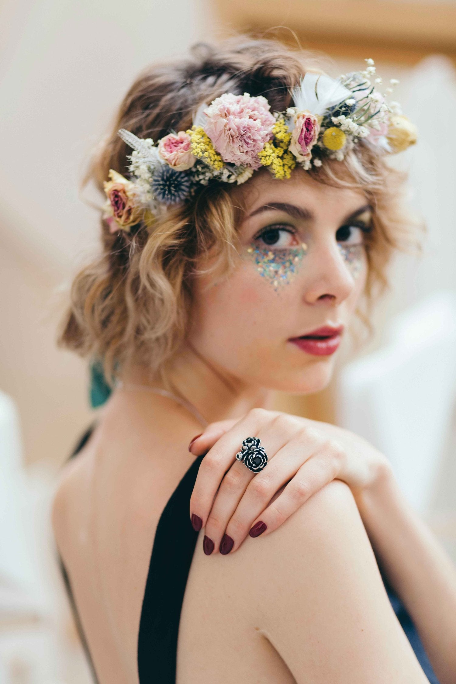 BAGUE BLACK PEONIES