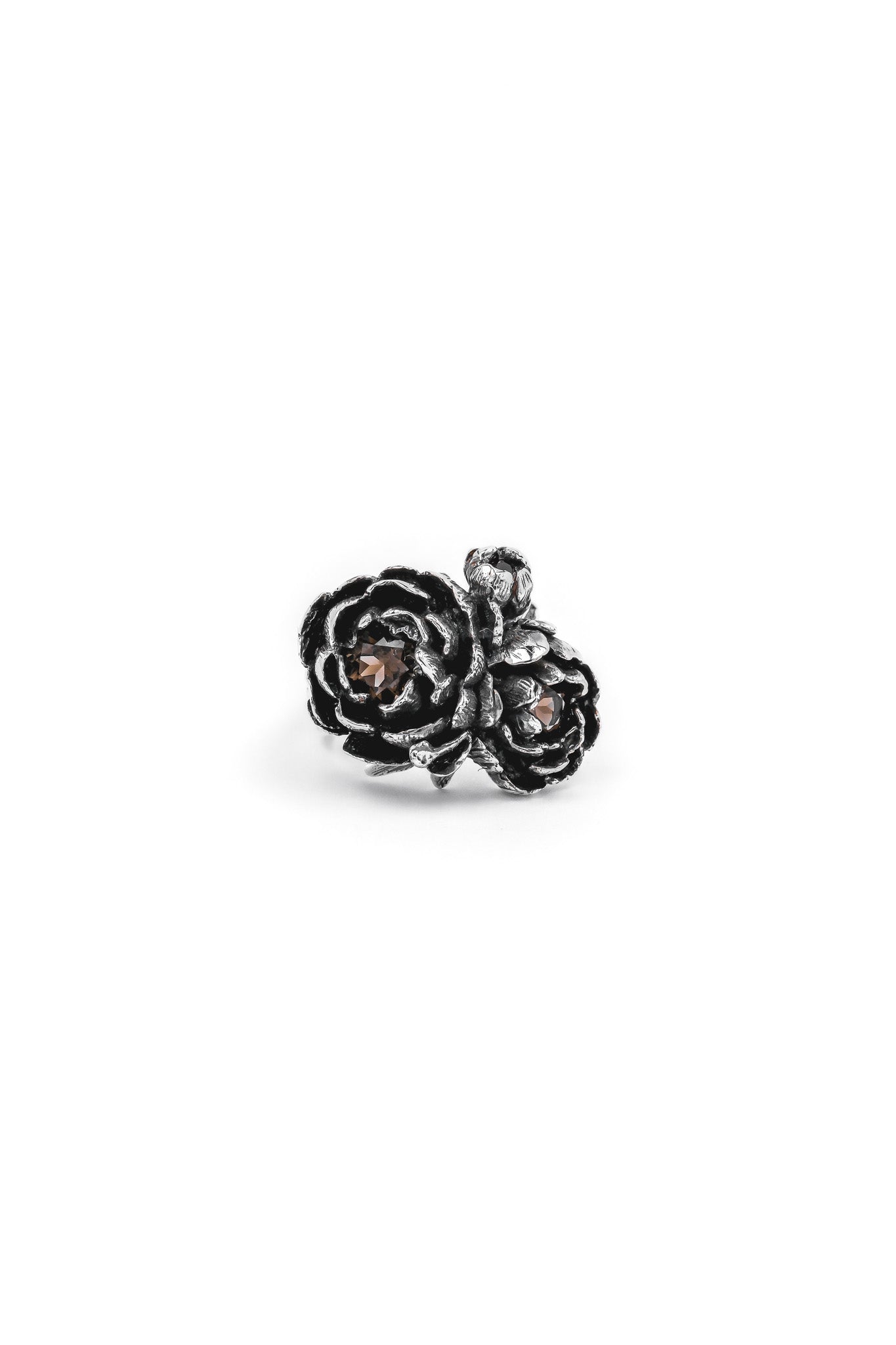 SMOKY PEONIES RING