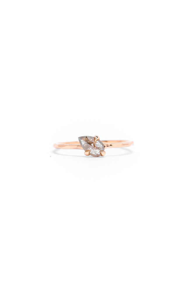 SOLITAIRE POIRE JAUNE/GRIS 0.36CT