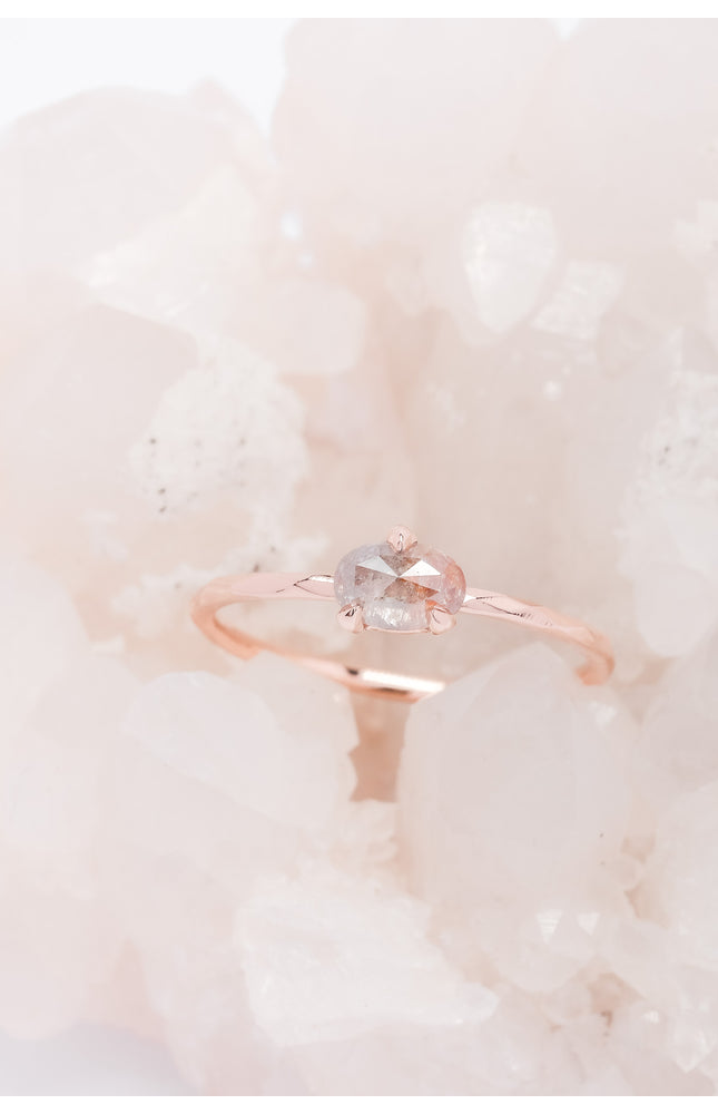 SOLITAIRE OVALE PÊCHE 0.42CT